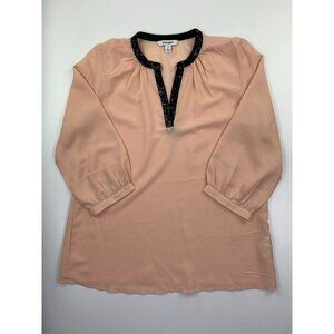 Old Navy Women's SP Pink With Black Sequins V-Neck Blouse